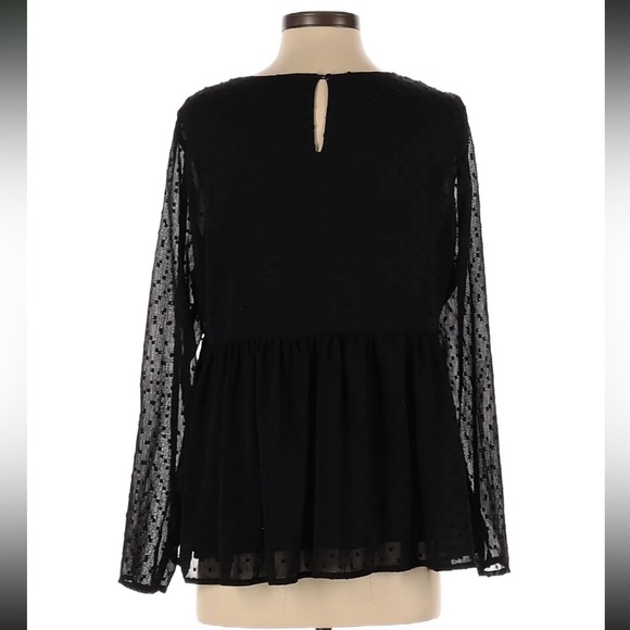 Jasmine & Juliana Size Small Black Blouse with Floral Embroidery - Picture 2 of 7